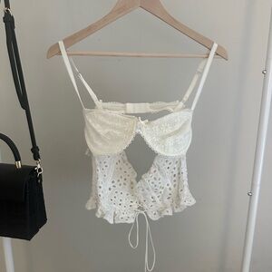 Sadie Corset Crop Top in White